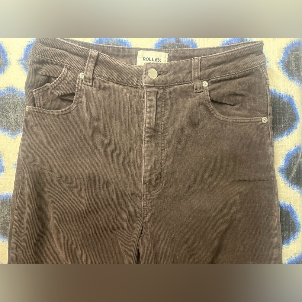 ROLLA'S Dark Brown Corduroy Dusters High Rise Boot Cut Pants - Picture 4 of 8
